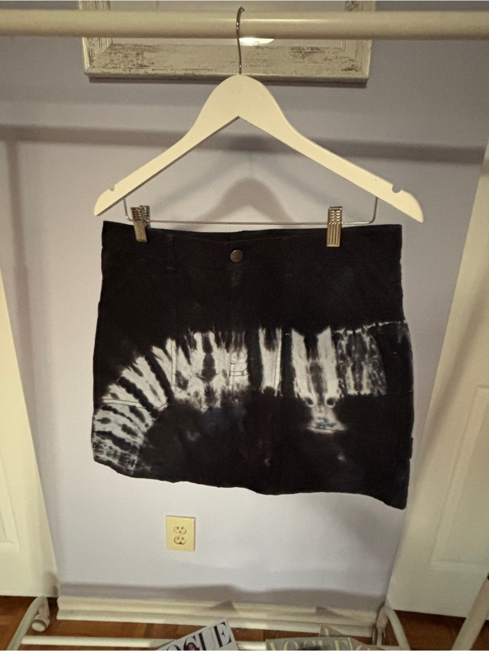 75. Coach Black and White Tie-Dye Mini Skirt